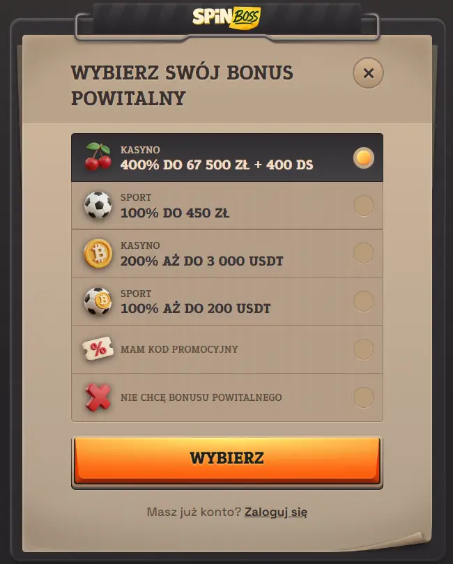 SpinBoss Casino – bonus powitalny rozłożony na cztery depozyty i darmowe spiny